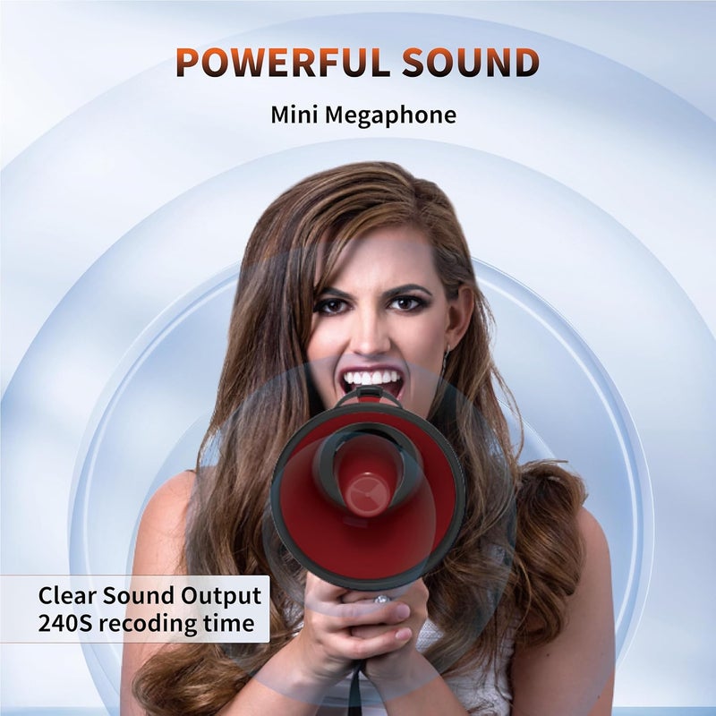 Flydot Megaphone with Speaker Microphone Siren and 240-Second Recording Bullhorn Includes Volume Control for Outdoor Events and Crowd Management - Image 5